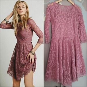 Free People Floral Lace Mini Dress